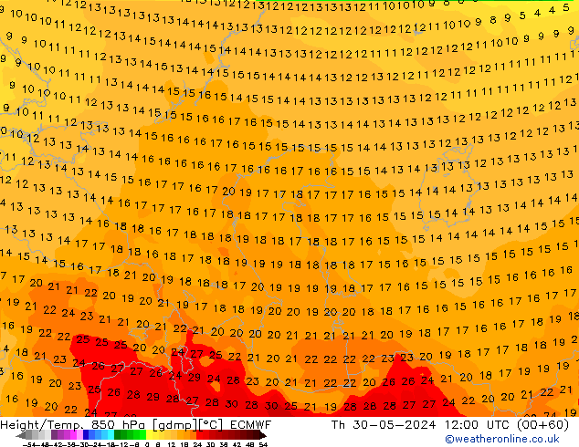 Z500/Rain (+SLP)/Z850 ECMWF jeu 30.05.2024 12 UTC