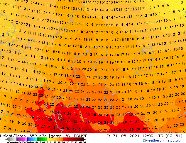 Z500/Rain (+SLP)/Z850 ECMWF  31.05.2024 12 UTC