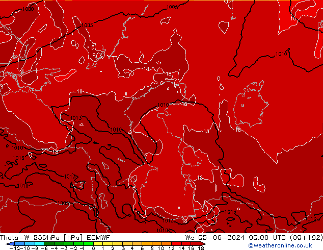 Theta-W 850hPa ECMWF We 05.06.2024 00 UTC