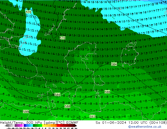 Z500/Rain (+SLP)/Z850 ECMWF So 01.06.2024 12 UTC