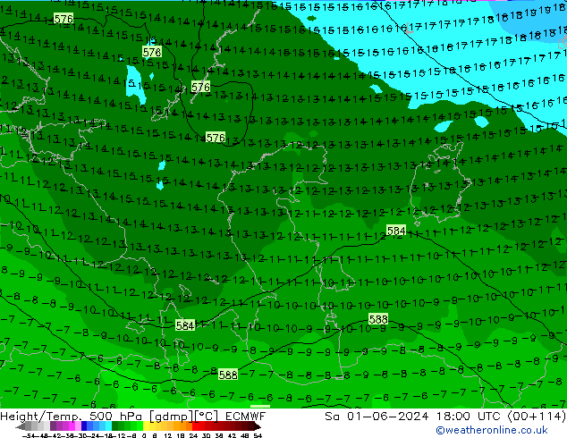 Z500/Yağmur (+YB)/Z850 ECMWF Cts 01.06.2024 18 UTC