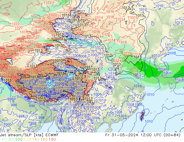 高速氣流/地面气压 ECMWF 星期五 31.05.2024 12 UTC