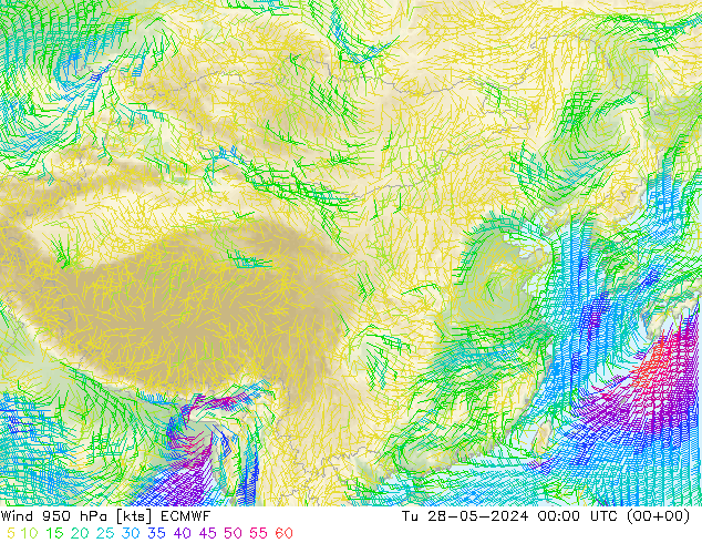 Wind 950 hPa ECMWF Tu 28.05.2024 00 UTC