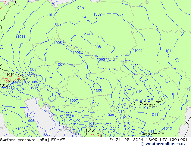 Bodendruck ECMWF Fr 31.05.2024 18 UTC