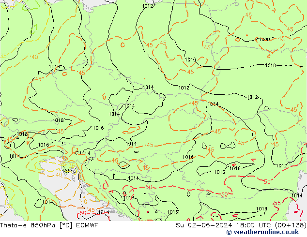 Theta-e 850hPa ECMWF nie. 02.06.2024 18 UTC