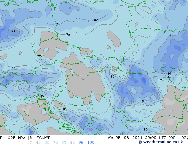 RH 925 hPa ECMWF  05.06.2024 00 UTC