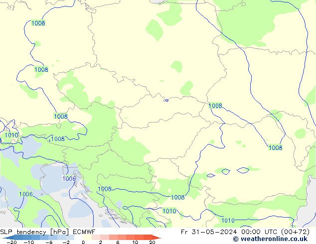 SLP tendency ECMWF Fr 31.05.2024 00 UTC