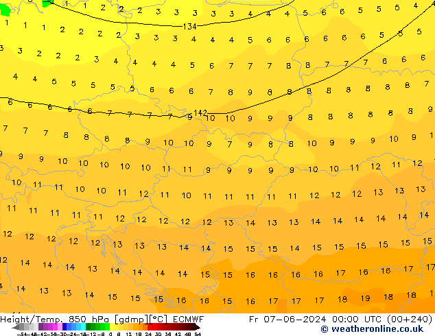 Z500/Rain (+SLP)/Z850 ECMWF пт 07.06.2024 00 UTC