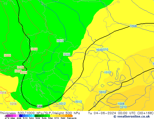 500-1000 hPa Kalınlığı ECMWF Sa 04.06.2024 00 UTC