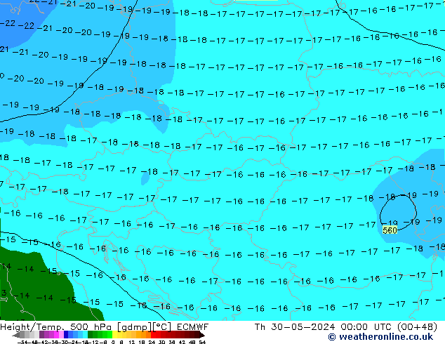 Z500/Rain (+SLP)/Z850 ECMWF Th 30.05.2024 00 UTC