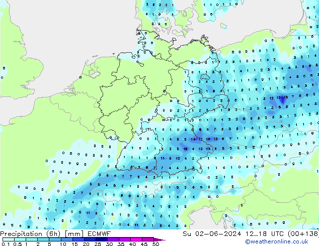 Z500/Regen(+SLP)/Z850 ECMWF zo 02.06.2024 18 UTC