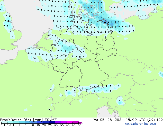 Z500/Regen(+SLP)/Z850 ECMWF wo 05.06.2024 00 UTC