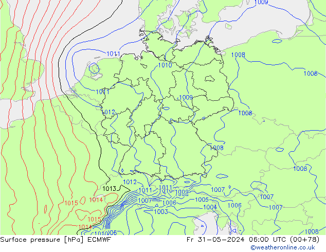 Yer basıncı ECMWF Cu 31.05.2024 06 UTC