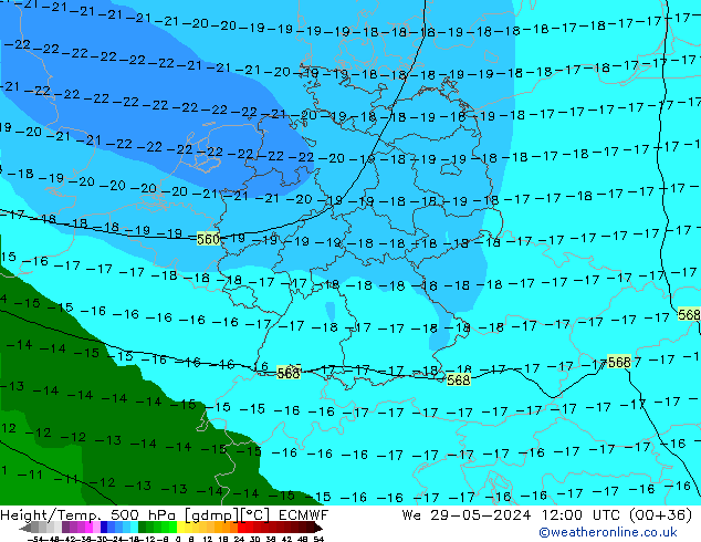 Z500/Rain (+SLP)/Z850 ECMWF Mi 29.05.2024 12 UTC