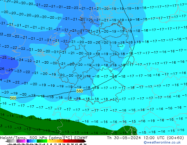 Z500/Rain (+SLP)/Z850 ECMWF чт 30.05.2024 12 UTC