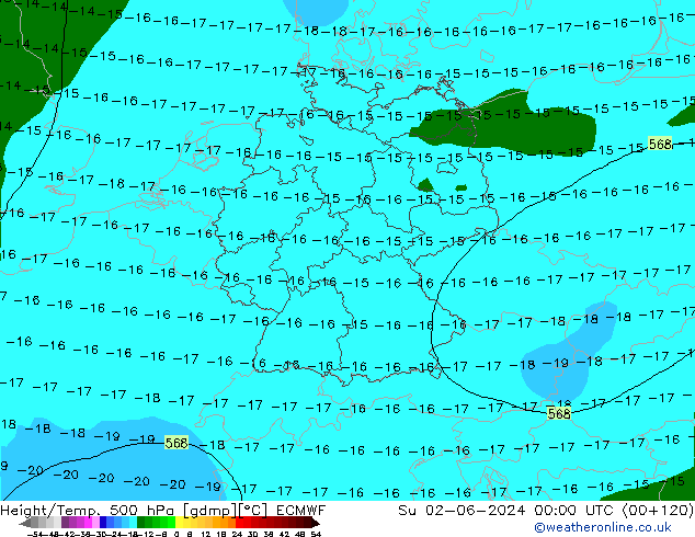 Z500/Rain (+SLP)/Z850 ECMWF Su 02.06.2024 00 UTC