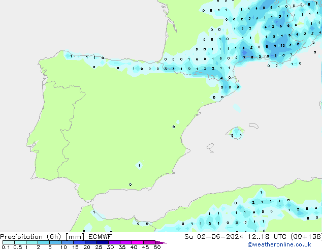 Z500/Regen(+SLP)/Z850 ECMWF zo 02.06.2024 18 UTC