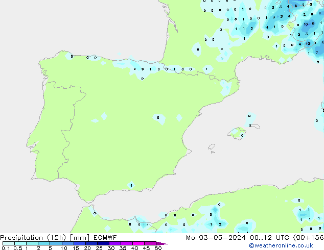 opad (12h) ECMWF pon. 03.06.2024 12 UTC