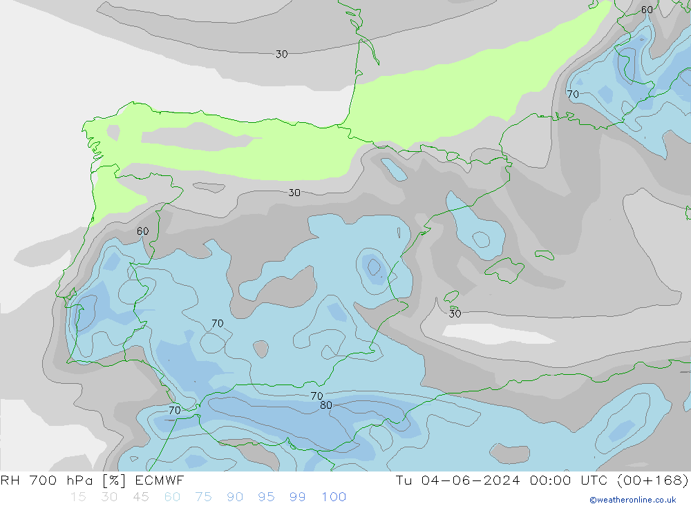 700 hPa Nispi Nem ECMWF Sa 04.06.2024 00 UTC