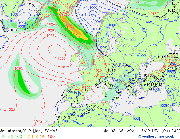 Polarjet/Bodendruck ECMWF Mo 03.06.2024 18 UTC