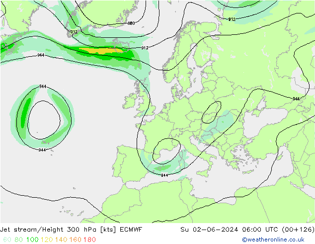 Prąd strumieniowy ECMWF nie. 02.06.2024 06 UTC