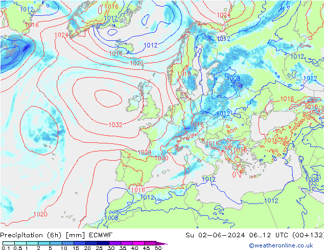 Z500/Rain (+SLP)/Z850 ECMWF  02.06.2024 12 UTC