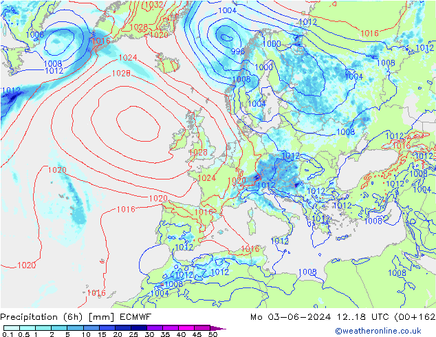 Z500/Rain (+SLP)/Z850 ECMWF Seg 03.06.2024 18 UTC