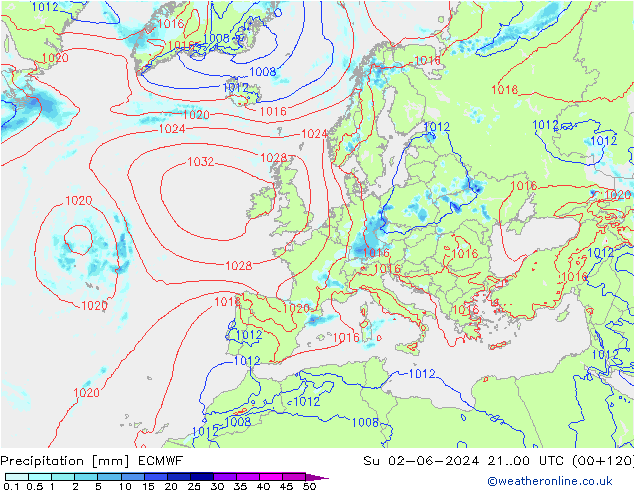 Niederschlag ECMWF So 02.06.2024 00 UTC