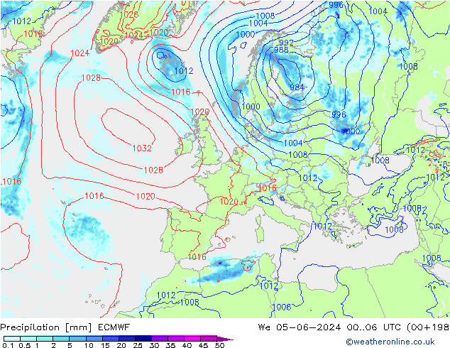 Precipitation ECMWF We 05.06.2024 06 UTC