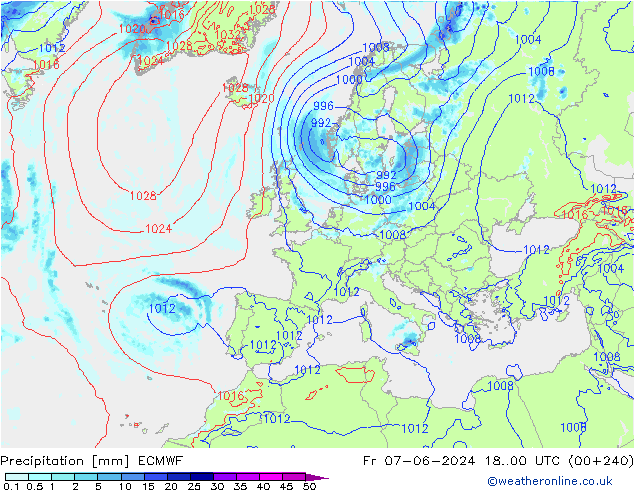 Precipitación ECMWF vie 07.06.2024 00 UTC