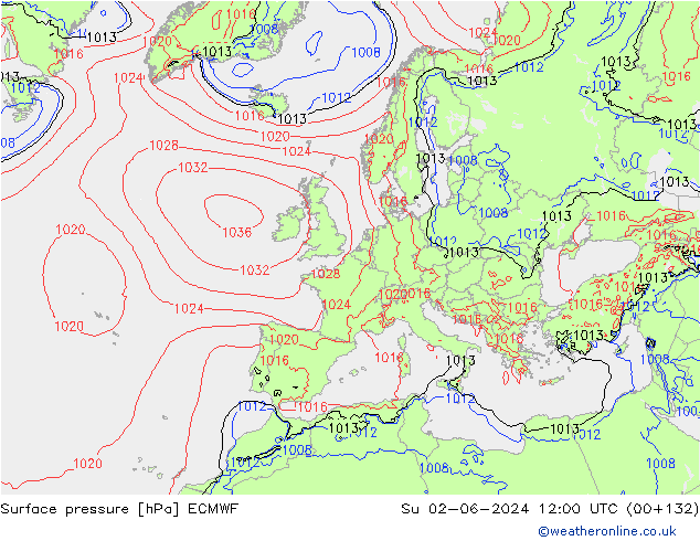 ciśnienie ECMWF nie. 02.06.2024 12 UTC