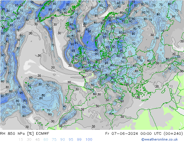 RH 850 hPa ECMWF pt. 07.06.2024 00 UTC