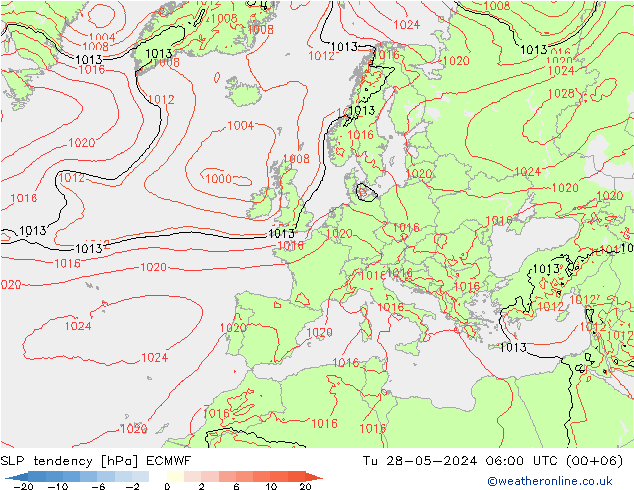 变压 ECMWF 星期二 28.05.2024 06 UTC