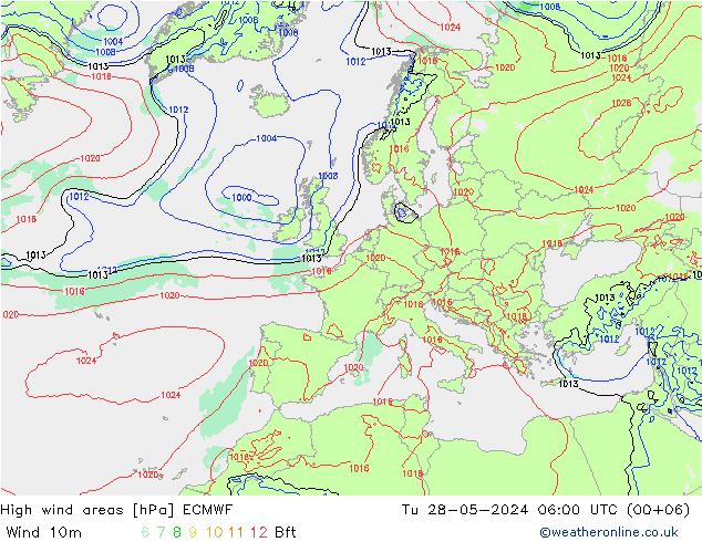 High wind areas ECMWF mar 28.05.2024 06 UTC