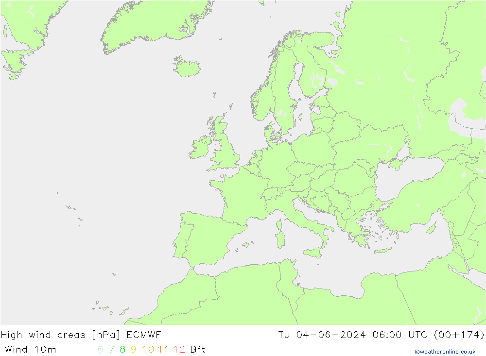 High wind areas ECMWF Tu 04.06.2024 06 UTC