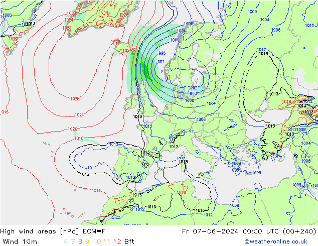 Izotacha ECMWF pt. 07.06.2024 00 UTC