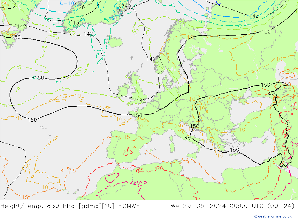 Z500/Regen(+SLP)/Z850 ECMWF wo 29.05.2024 00 UTC