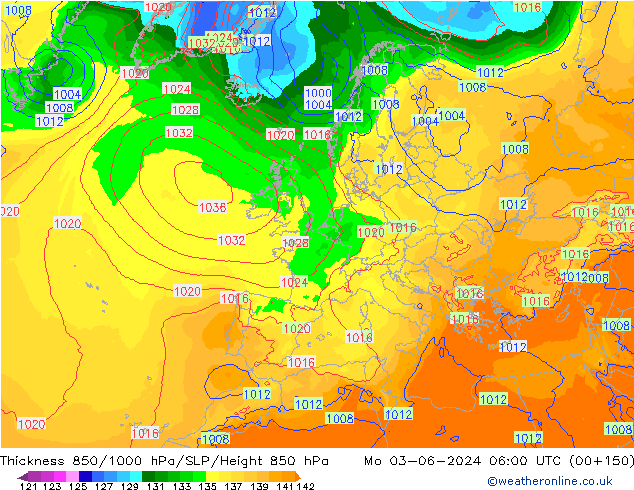 Thck 850-1000 hPa ECMWF Mo 03.06.2024 06 UTC