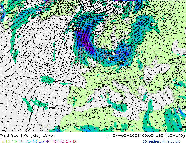 Wind 950 hPa ECMWF vr 07.06.2024 00 UTC