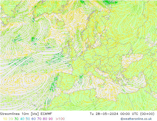 风 10m ECMWF 星期二 28.05.2024 00 UTC