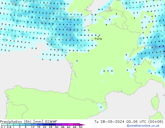 Z500/Rain (+SLP)/Z850 ECMWF Di 28.05.2024 06 UTC