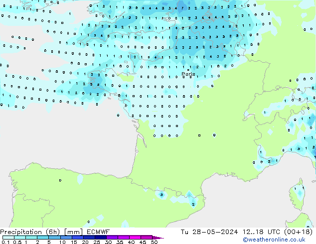 Z500/Regen(+SLP)/Z850 ECMWF di 28.05.2024 18 UTC