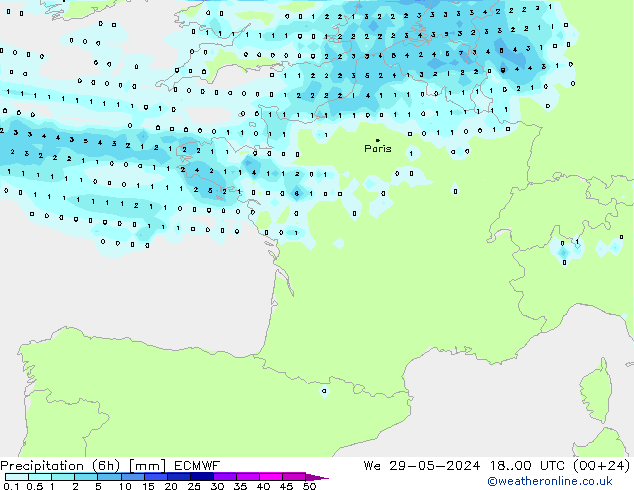 Z500/Rain (+SLP)/Z850 ECMWF We 29.05.2024 00 UTC