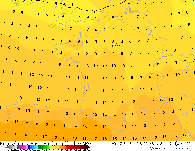 Z500/Rain (+SLP)/Z850 ECMWF We 29.05.2024 00 UTC