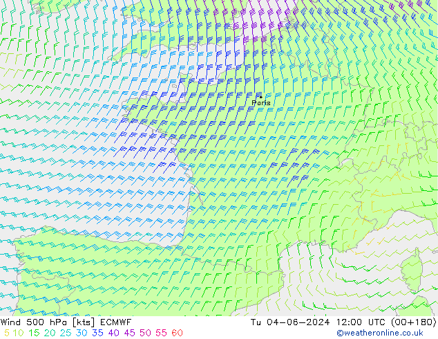 Rüzgar 500 hPa ECMWF Sa 04.06.2024 12 UTC