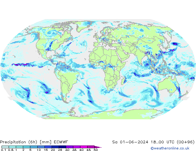 Z500/Rain (+SLP)/Z850 ECMWF сб 01.06.2024 00 UTC