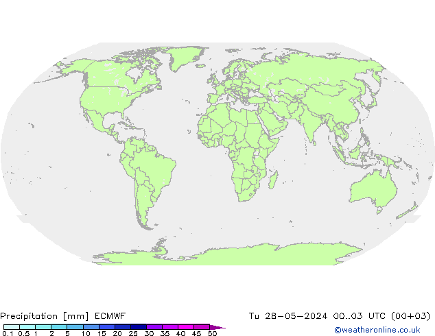 precipitação ECMWF Ter 28.05.2024 03 UTC