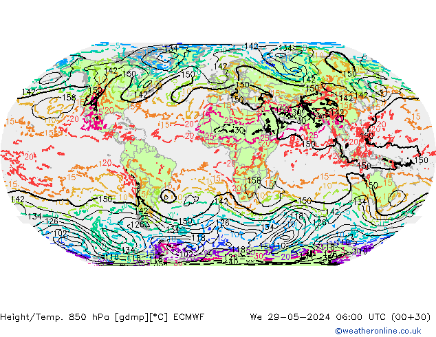 Z500/Rain (+SLP)/Z850 ECMWF We 29.05.2024 06 UTC