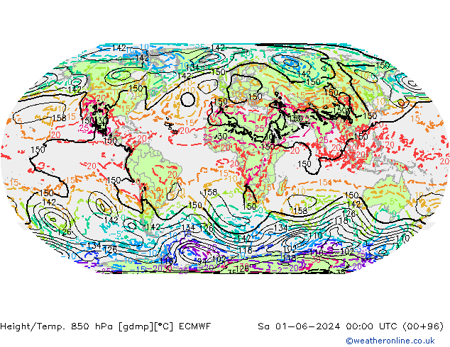 Z500/Rain (+SLP)/Z850 ECMWF сб 01.06.2024 00 UTC