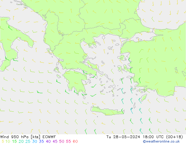 Wind 950 hPa ECMWF Tu 28.05.2024 18 UTC